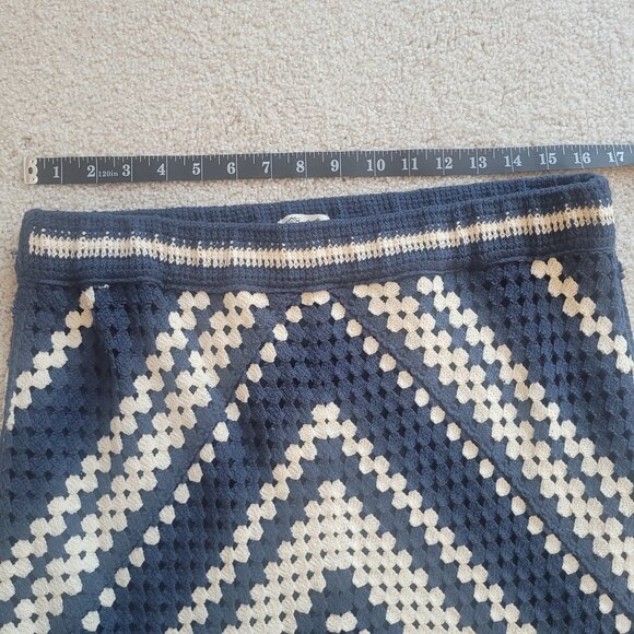 Anthropologie Ultra Pink Chevron Crochet Tank Top & Fringe Skirt 2 Piece Set L - Picture 8 of 11